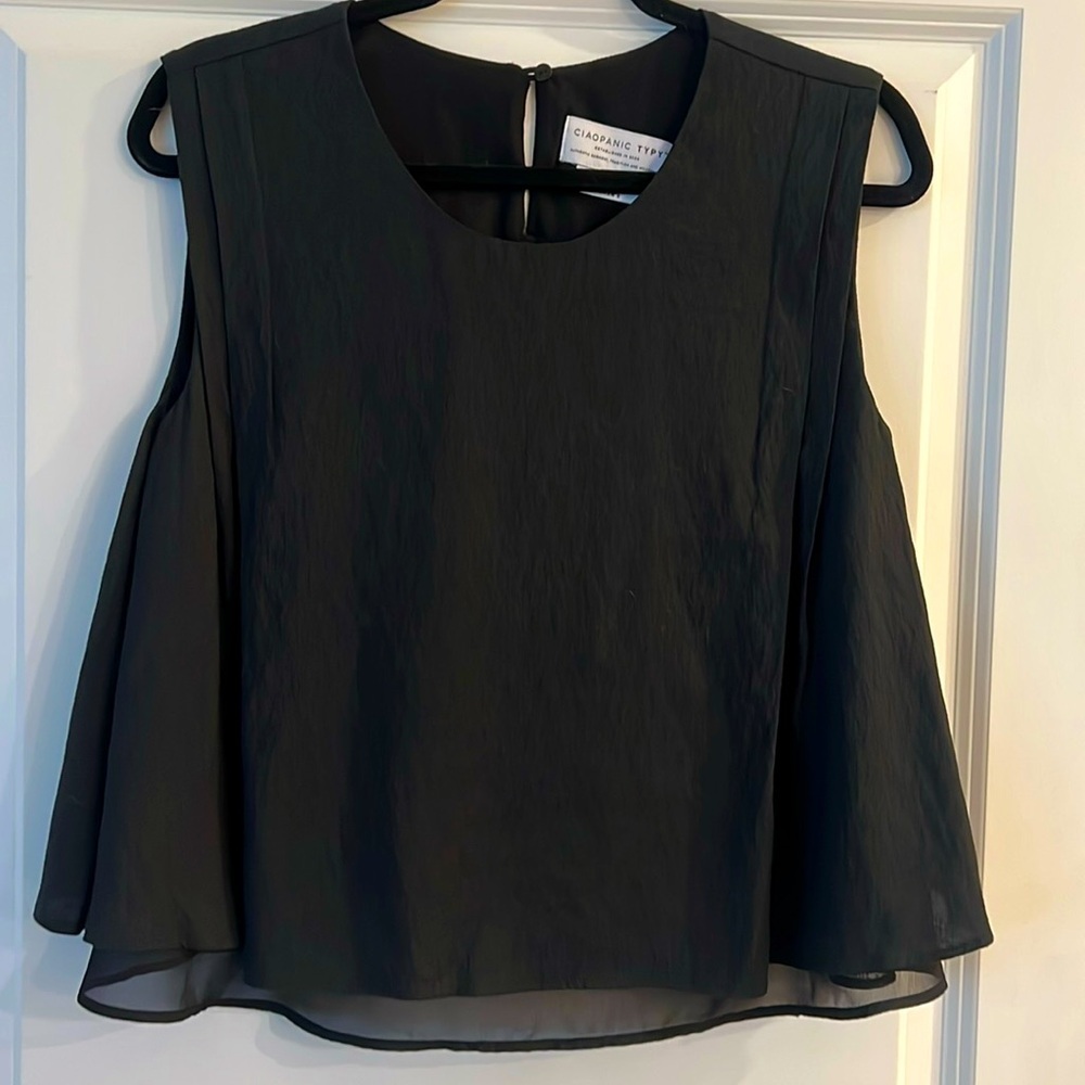 CIAOPANIC TYPY Sheer Layered Blouse, Black ONE Size
